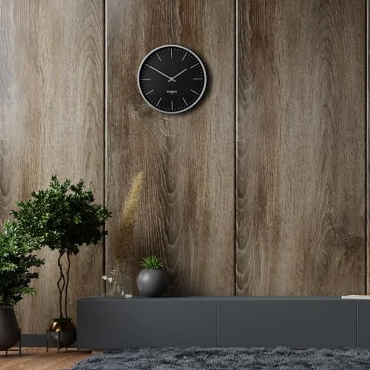Kienzle Funkwanduhr Modern, Wanduhren im minimalistischen Design, Anthrazit, Ø 25 cm, geräuschlos, automatisches DCF-Signal – Bild 2