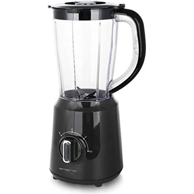 Emerio Standmixer BPA frei Crush Ice Funktion 1.5l Behälter 2 Geschwindigkeiten + Pulse Funktion Messereinheit aus Edelstahl Sicherheitsschalter geschirrspülgeeignet 500 Watt BL-12816.8 Schwarz – Bild 1