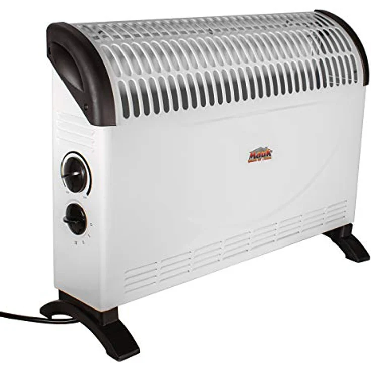 Mauk Heizlüfter Elektroheizung 3 Stufen Konvektor Heizgerät mit Tragegriff & Thermostat Camping Heizer 750/1250/2000 Watt Weiß elektrisch – Bild 1