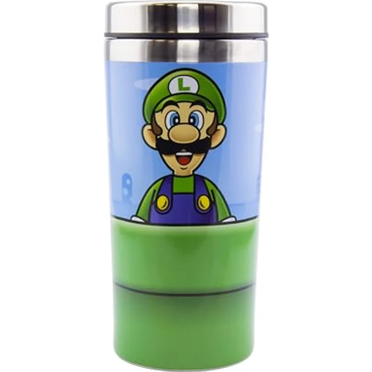 Super Mario Trinkflasche "Warp Pipe", Edelstahl, transparent, Thermoskanne/Reisebecher – Bild 2
