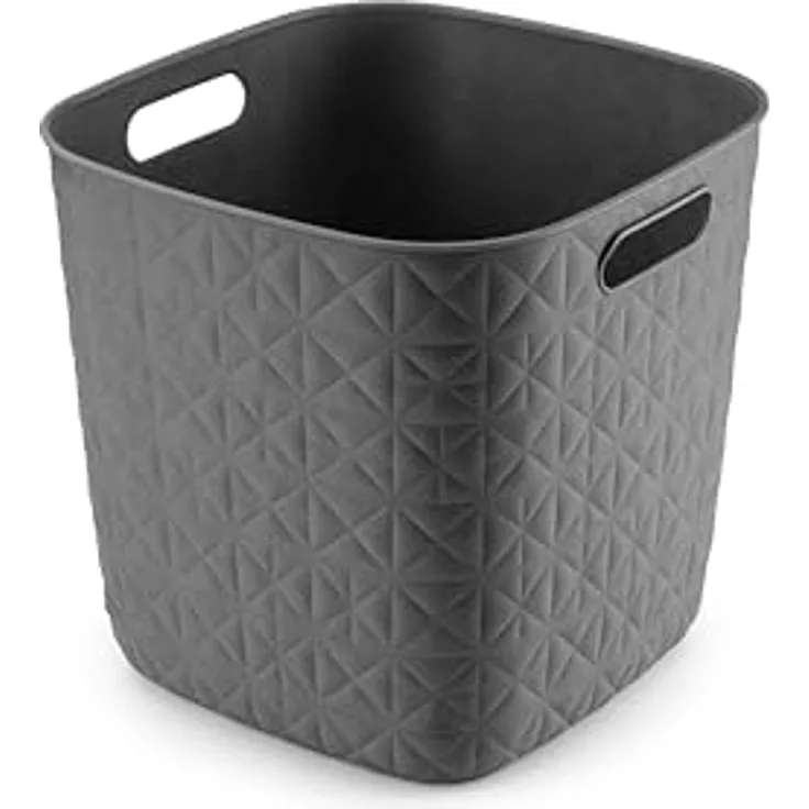 Curver Aufbewahrungskorb Softex 15 l, leicht, stapelbar, 100% recycelt, 27 x 27 x 26 cm, grau