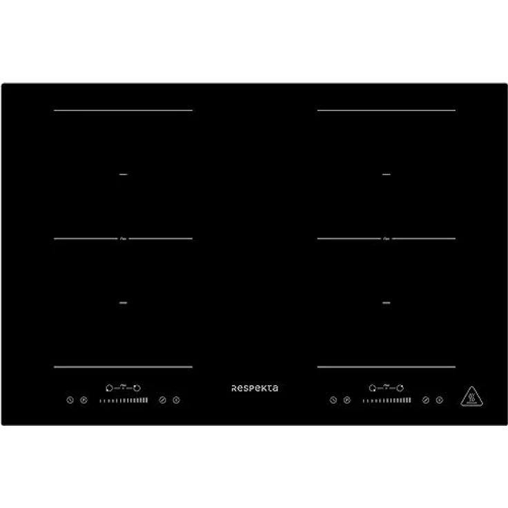 Respekta Rahmenloses Induktionskochfeld autark/Einbaukochfeld induktiv mit 4 Platten / 9 Leistungsstufen/Touch Control/Timer/Kindersicherung / 77 cm/in schwarz/KM 8800IF-28 – Bild 1