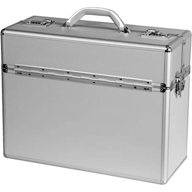 Alumaxx Alpha Koffer, 34 l, mit 2-teiligen Deckel und Schultergurt, Silber – Bild 1