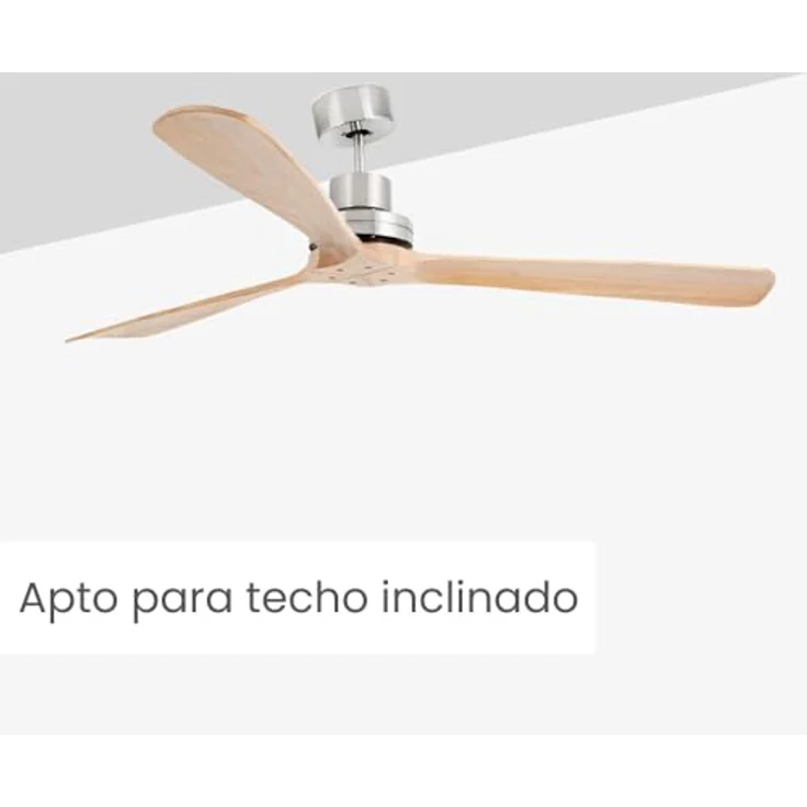 FARO BARCELONA LANTAU-G, Deckenventilator ohne Licht, nickel matt/kiefer, Ø 168 cm, mit Gleichstrommotor und Fernbedienung – Bild 6