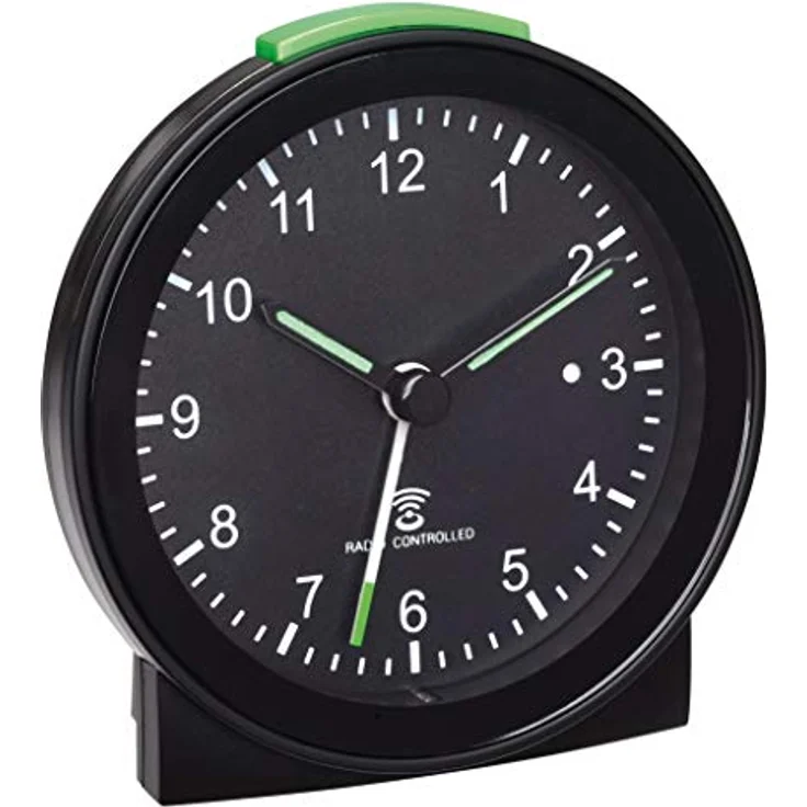TFA Dostmann Analoger Funk-Wecker, Kunststoff, schwarz, Tischmodell, (L) 81 x (B) 31 x (H) 84mm, 60.1517.01 – Bild 1