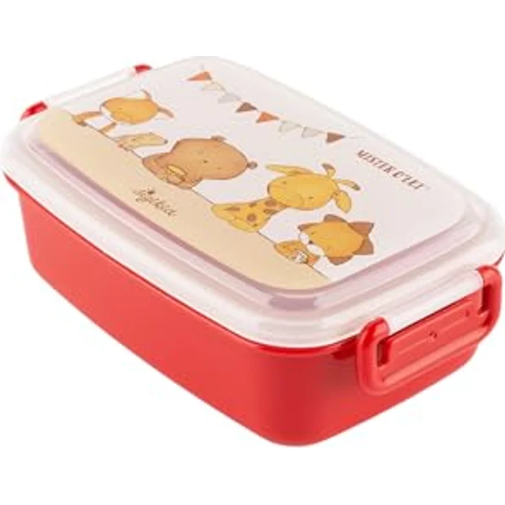 Sigikid Lunchbox 5 Kuschel-Freunde klein, Mister O'Lui, (2-tlg), handliche Brotzeitdose, BPA-frei, rot – Bild 4