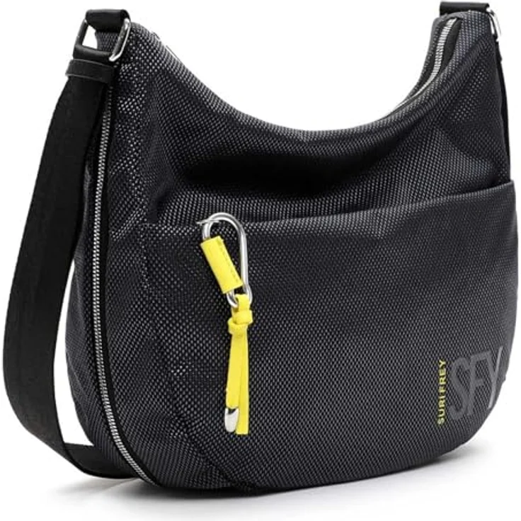 Suri Frey SFY SURI Sports Marry, Handtasche Beutel in Nylon-Optik, Schwarz mit Logo-Prägung und Reißverschluss – Bild 2