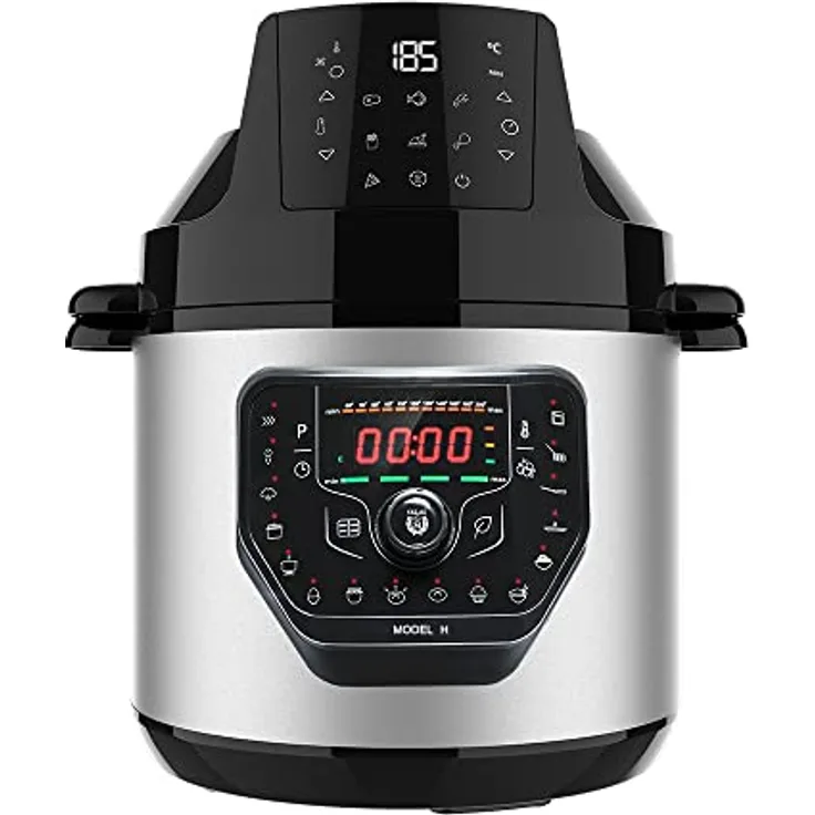 Cecotec programmierbarer Herd mit GM H Fry Air Fryer Kopf. Multifunktions-Küchenroboter, 6 Liter Fassungsvermögen, vorgeschobener Deckel, 24 Stunden programmierbar, einstellbare Temperatur, Rezeptbuch