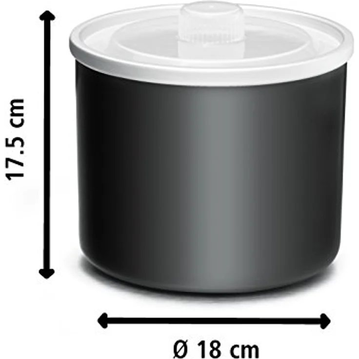 ROMMELSBACHER IB 05 Gefrierbehälter für IM 12 Eismaschine Kurt - praktischer Zweitbehälter mit abnehmbarem Deckel - 1.5 L - schwarz – Bild 3