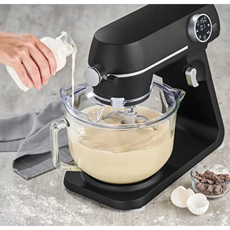 Caso Design KM1800 Black G Küchenmaschine, 1800 Watt, Glasschüssel 4,5 Liter, Display, Timer, schwarz – Bild 11