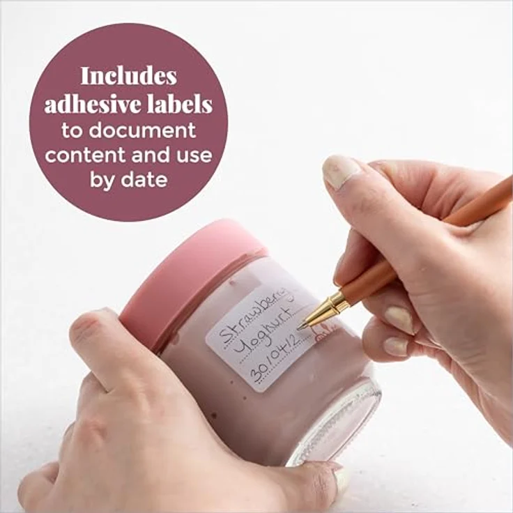 Kilner Babygläser Set, 6tlg. 190 ml, schadstofffreie Babybrei Behälter mit Silikondeckeln in 3 Farben, ideal zum Aufbewahren, Einfrieren und Servieren von hausgemachter Babynahrung – Bild 4