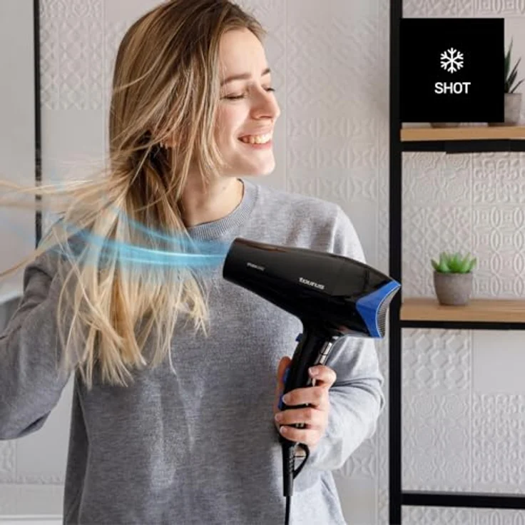 Taurus Föhn Studio 2500, klappbarer Haartrockner mit 2400W, 2 Geschwindigkeiten, 3 Temperaturstufen, Kaltluftfunktion und abnehmbarem Filter, ideal für Reisen & Fitnessstudio – Bild 4