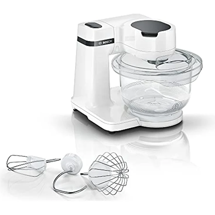 Bosch Hausgeräte Küchenmaschine MUM Serie 2 MUMS2TW00, Tritan-Schüssel 3,8 L, Planetenrührwerk, Knethaken, Schlagbesen, Rührbesen Edelstahl, Multifunktions-Küchenmaschine, Rühr-Maschine, 700 W, weiß – Bild 1