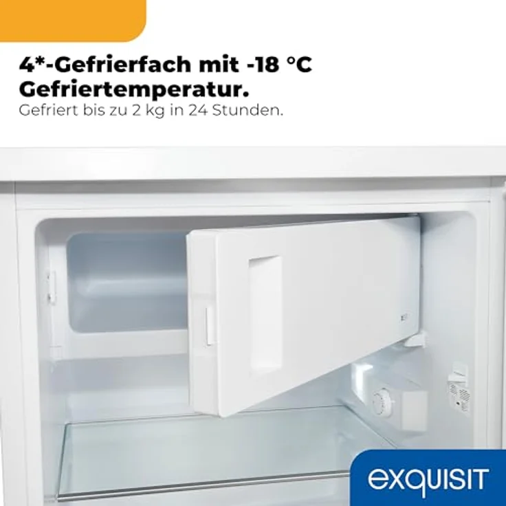 Exquisit KS516-4-H-010D Kühlschrank, freistehend, weiß, LED, Breite 56 cm, Energieklasse D – Bild 8