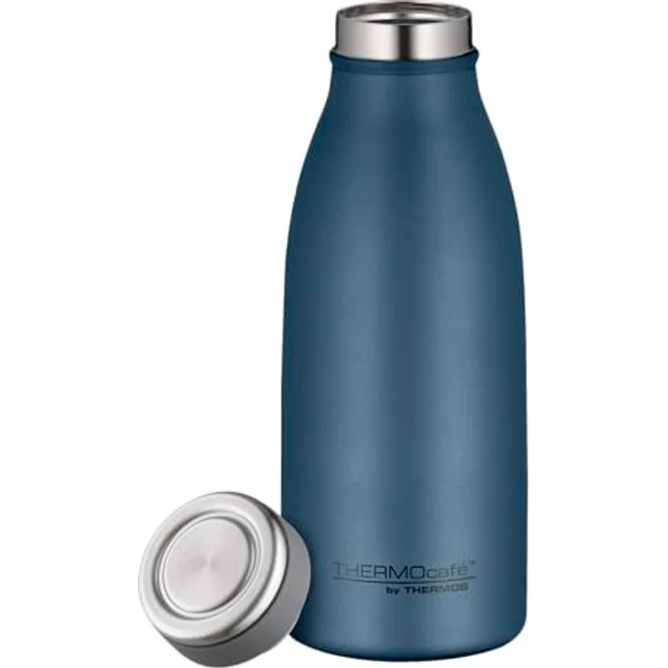 THERMOcafé by THERMOS TC BOTTLE, Isolierflasche Edelstahl, 0,35l, kohlensäurefest, 12h heiß, 24h kalt, Auslaufsicher, night blue mat, für Schule & Büro – Bild 2