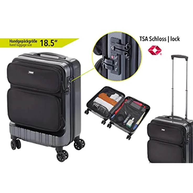 TROIKA 36 Hours Trolley, Business-Trolley in Handgepäckgröße 18,5'', TSA-Zahlenschloss, stoßunempfindliches Polycarbonat, 47 Liter Volumen – Bild 3