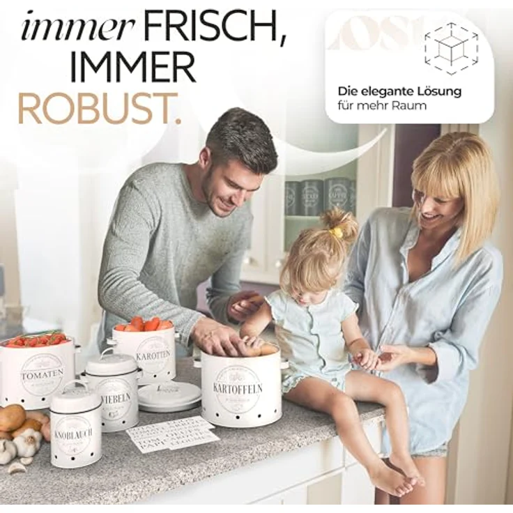 OEM IDEALTASTIC® Kartoffelbewahrungsbox 3-teilig, Vorratsdosen mit 360° Belüftungssystem für optimale Frische – Bild 5