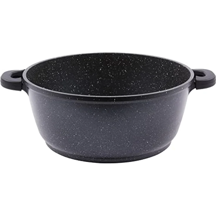 Kamberg – 0008033 – Kochtopf 28 cm – Aluminiumguss – Beschichtung in Steinoptik – Mit Glasdeckel – Für alle Herdarten, auch Induktion – PFOA‑frei, 28 x 28 x 12,5 cm – Bild 2
