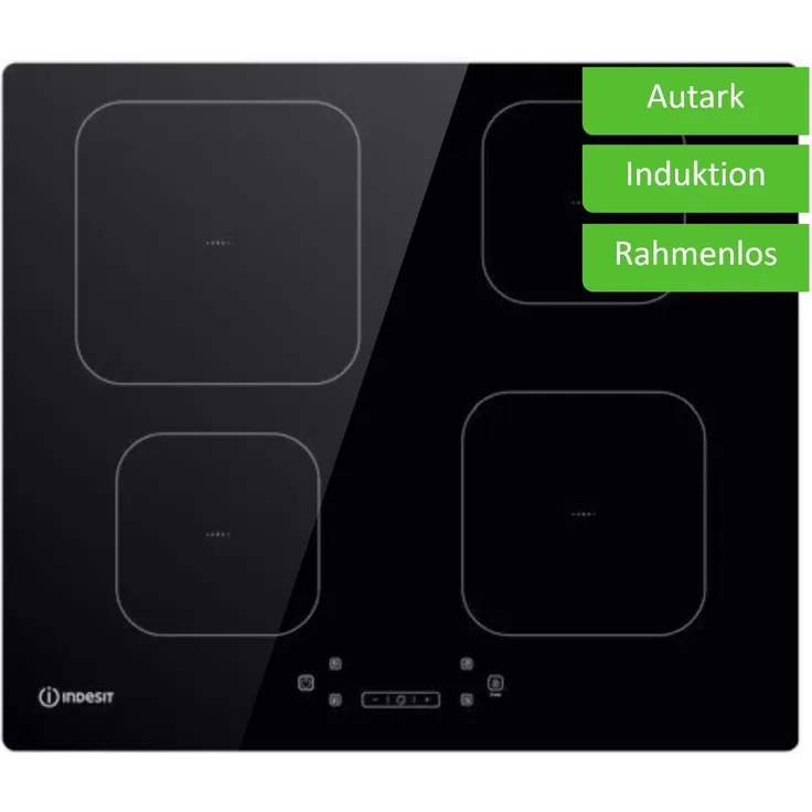 Indesit Induktions-Kochfeld IIH60Q4SNE, 60 cm, Booster Zone, schwarz