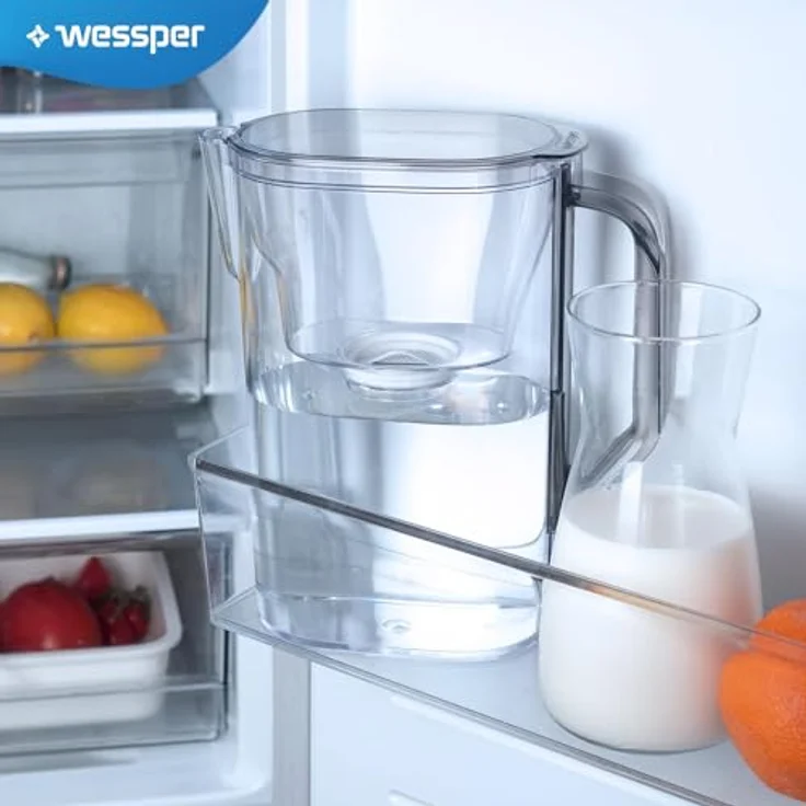 Wessper D3 Slim Wasserfilterkanne 2.7 L, kompatibel mit Brita Classic, zur Reduzierung von Kalk und Chlor, BPA-frei, schwarz – Bild 5