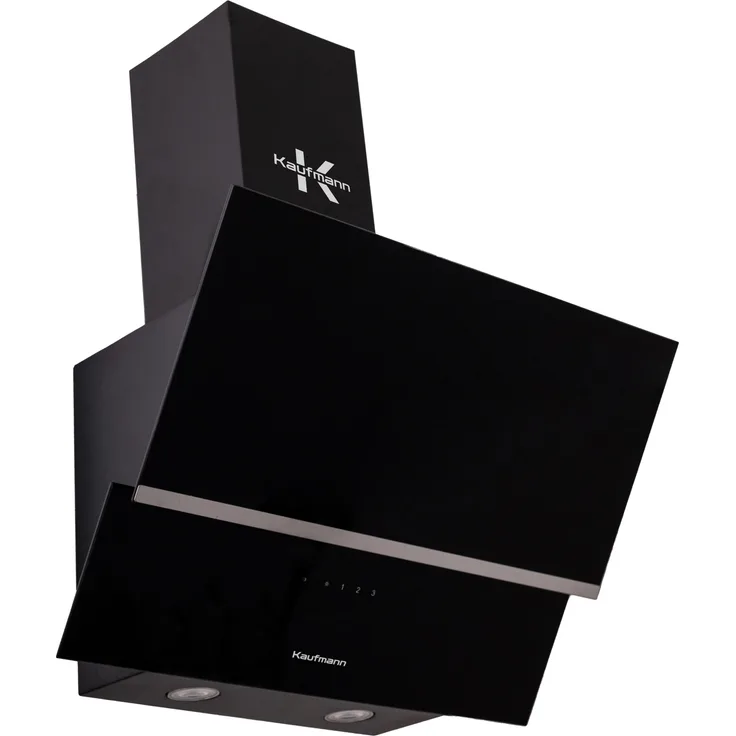 KAUFMANN Wandhaube LUNA 60 BL Dunstabzugshaube 1000 m³/h, 60 cm, Schwarz - Luxus Umluft Deckenhaube 90 cm mit Ionisierung