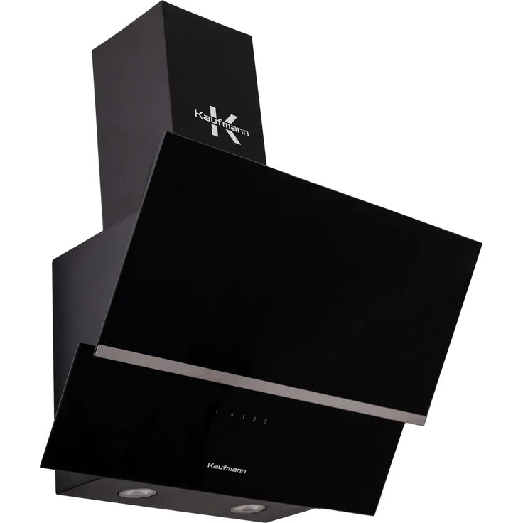 KAUFMANN Wandhaube LUNA 60 BL Dunstabzugshaube 1000 m³/h, 60 cm, Schwarz - Luxus Umluft Deckenhaube 90 cm mit Ionisierung