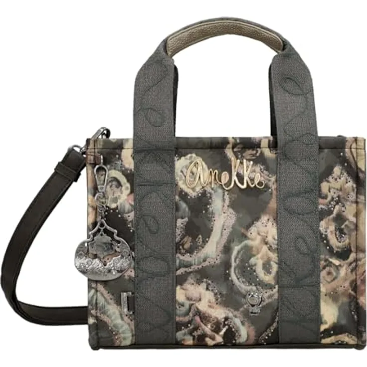 Anekke Manifesto Shopper Tasche, Mehrfarbig, 26 cm x 11 cm x 20 cm, 100% Polyurethan, grau