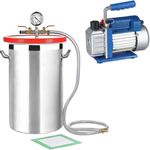 Mucola Vakuumierer SET, Vakuumkammer 27,7L mit 70 l/min Vakuumpumpe, Edelstahl, 200W, abgedichtet, für professionelle Anwendungen