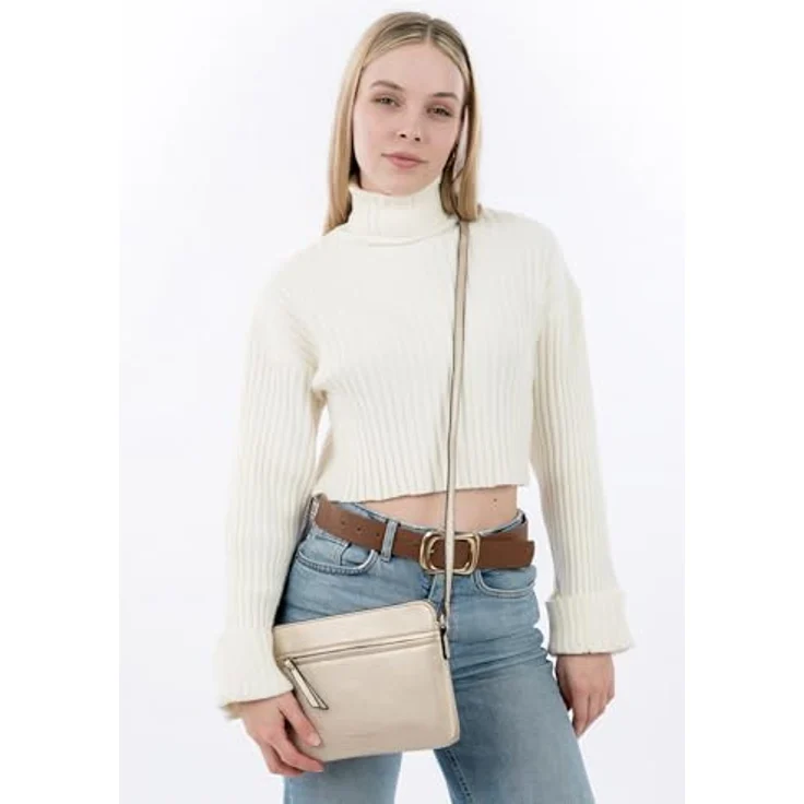 EMILY & NOAH E&N Emma, Umhängetasche aus Kunstleder mit Reißverschluss, uni Design, verstellbarem Umhängeriemen, Damen – Bild 4