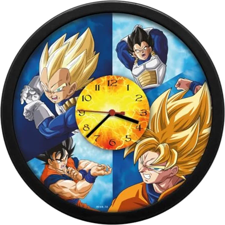 Kids Licensing Wanduhr Black Dragon Ball Grande, runde Form mit hochwertigem Material und einfachem Ablesen, schwarz