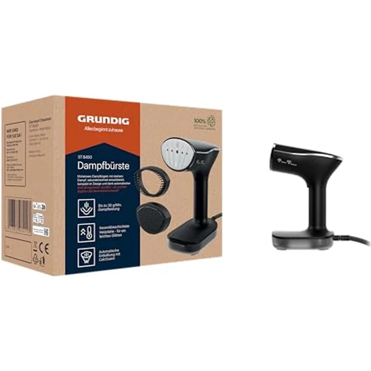 Grundig ST 8450 Dampfbürste, 2280 W, Keramikplatte, 30 g/Min. Dampfleistung, kompakt & ideal für Reisen – Bild 1