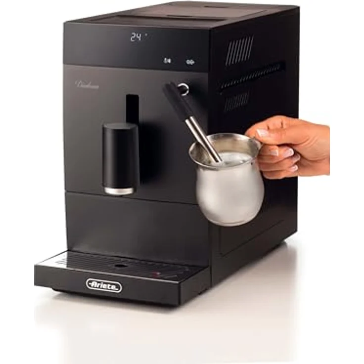 Ariete 1452 Diadema Kaffeevollautomat, 1350W, 19 bar Druck, für Kaffee, Amerikaner und Heißwasser, Cappuccino Gerät, LED-Display, verstellbarer Auslauf, schwarz – Bild 4