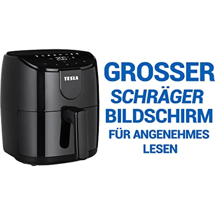 TESLA AirCook Q40 Heißluftfritteuse mit Digitalem LED-Touchscreen, 4 Liter Fassungsvermögen, 8 Programmen, Vorheizen & Warmhalten, 60-Minuten-Zeitgeber, 1 500 W, Schwarz – Bild 4