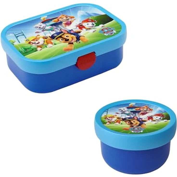 Mepal Kinder Obst- und Bento Box Campus meets Fruits Spülmaschinenfest & BPA-frei 300 & 750 ml Mit Fächern Gabel & Clip-Verschluss Paw Patrol Pups – Bild 1