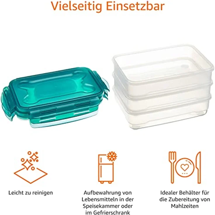 AmazonBasics Frischhaltedosen-Set, luftdicht, 3-teiliges Set 3 x 1,2 l – Bild 4