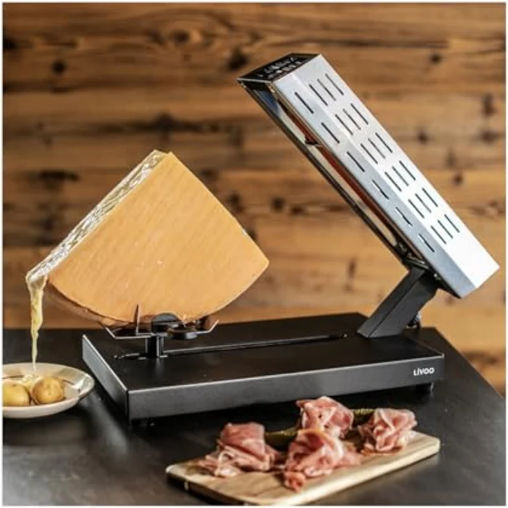 Livoo DOC314 Raclette-Grill für 6-8 Personen, 600 W Leistung mit 360° drehbarem Käsehalter und verstellbarem Thermostat – Bild 2