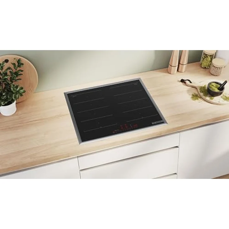 Bosch PXX645HC1E Serie 6 Smartes Induktionskochfeld (autark), 60 cm breit, Freie Platzwahl, 28 cm große Induktions-Kochzone, Umlaufender Rahmen, Kochfeldbasierte Haubensteuerung – Bild 3