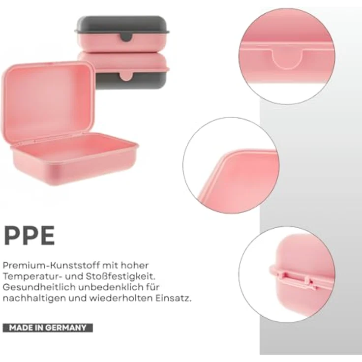 COFI 1453 Lunchbox 3er-Set, spülmaschinenfest, stapelbar, 1600 ml, BPA-frei, aus Kunststoff, Made in Germany – Bild 2