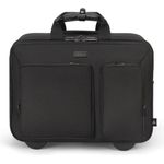 Dicota Trolley Top Traveller Roller SEVEN, Notebook-Rollkoffer für 14-16 Zoll Laptops, Schwarz, 25 l, mit DICOTA Cushion Technology und herausnehmbarer Slim Case