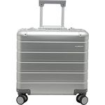 ALUMAXX 45192 Businesstrolley Gravity, Reisekoffer mit Overnight Fach und herausnehmbarer Fächermappe, Rollkoffer aus Aluminium, Trolleykoffer mit 4 Rollen, Koffer ca. 44 x 42 x 22,5 cm, Silber