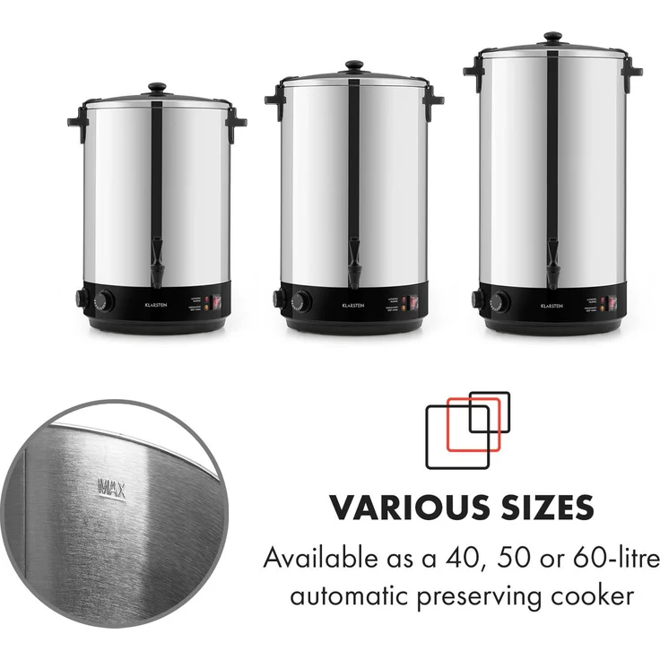 KonfiStar Einkochautomat Getränkespender 2500W 110°C 120min Edelstahl 50 Ltr – Bild 9