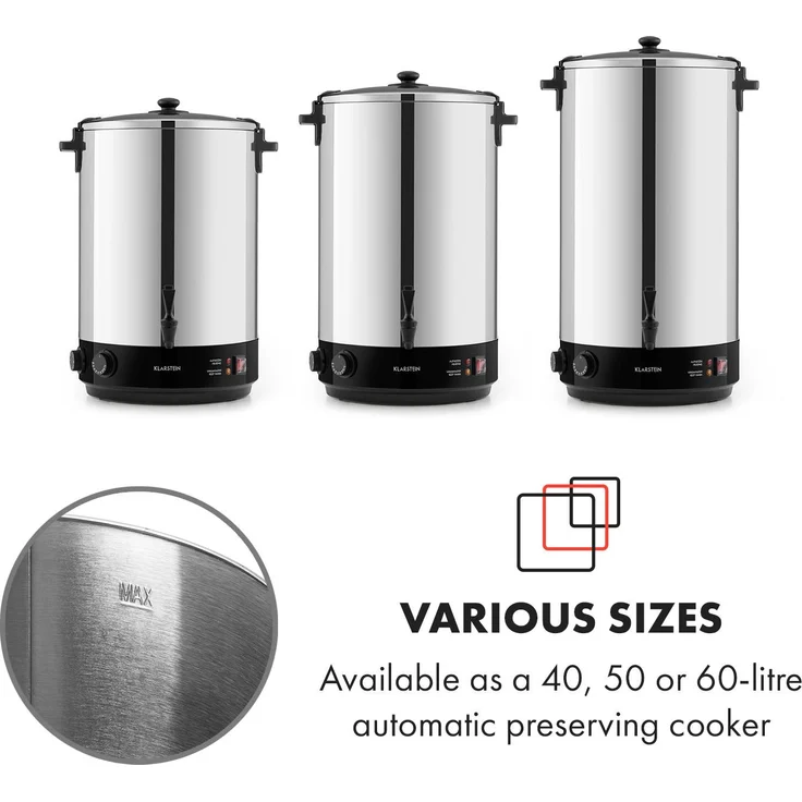 KonfiStar 60 Einkochautomat Getränkespender 2500W 60L 110°C 120min Edelstahl 60 Ltr – Bild 9