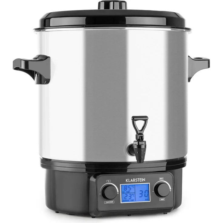 Biggie Einkochautomat Edelstahl 27 Liter 2000W Timer 27 Ltr digital silber – Bild 1