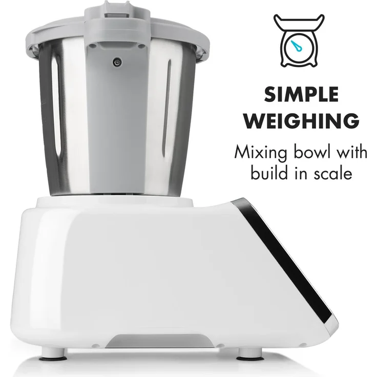 Klarstein GrandPrix Küchenmaschine, 500W-1000 W 2,5 L Edelstahl-Rührschüssel – Bild 8