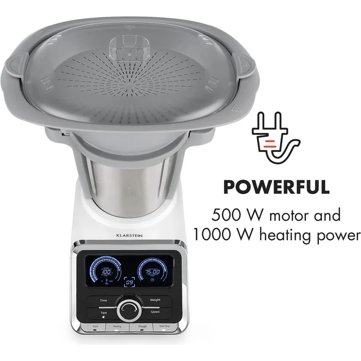 Klarstein GrandPrix Küchenmaschine, 500W-1000 W 2,5 L Edelstahl-Rührschüssel – Bild 9