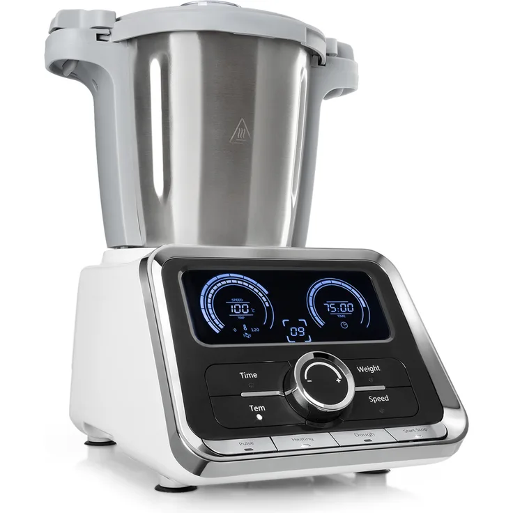 Klarstein GrandPrix Küchenmaschine, 500W-1000 W 2,5 L Edelstahl-Rührschüssel