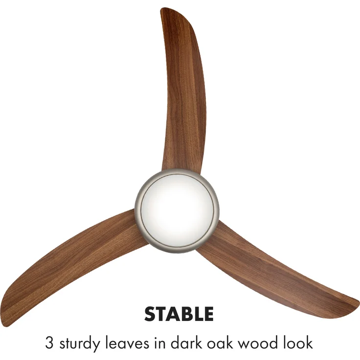 El Paso Deckenventilator | 2-in-1: Ventilator & Deckenlampe | Ø 52 Zoll (132 cm ) | 3 Flügel | 10.344 m³/h | 2 Laufrichtungen | 3 Geschwindigkeiten | 180 U/min | max. 49 dB | Fernbedienung Dunkelbraun – Bild 6