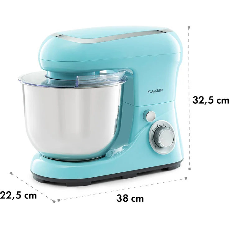 Klarstein Bella Pico 2G Küchenmaschine, 1200 W, 1,6 PS, 6 Stufen, 5 Liter, blau – Bild 9