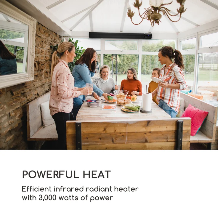 Blum CosmicBeam Plus XXL IR-Heizstrahler 3000W IP44 Fernbedienung weiß Schwarz, Heizstrahler – Bild 2