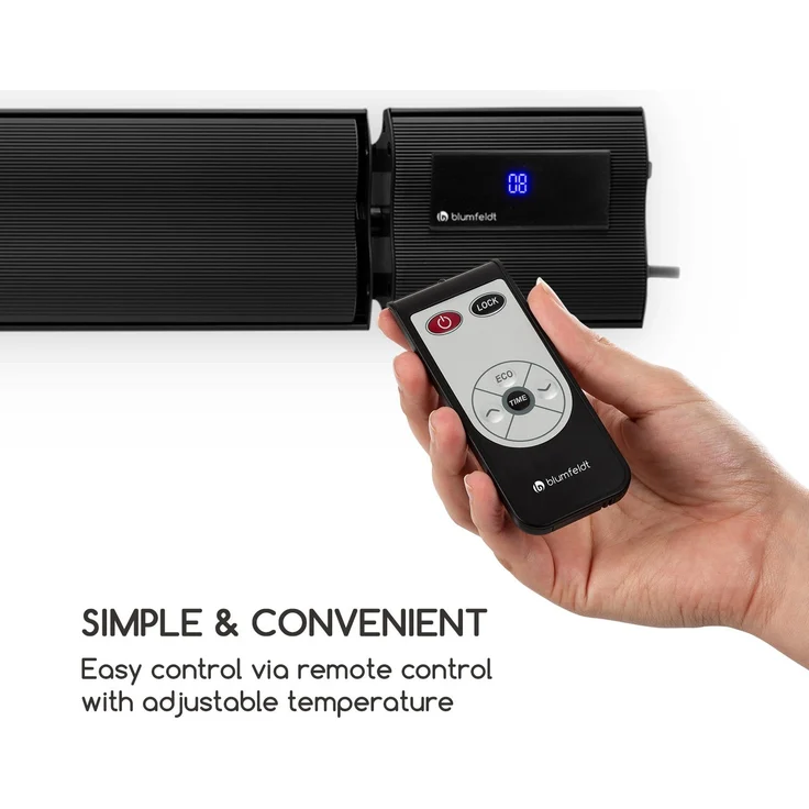 Blum CosmicBeam Plus XXL IR-Heizstrahler 3000W IP44 Fernbedienung weiß Schwarz, Heizstrahler – Bild 6